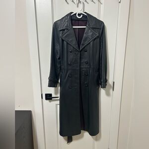 1970s Trojan Fine Leather Sportswear Toronto Trench Coat